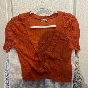 Free People crop orange low cut top